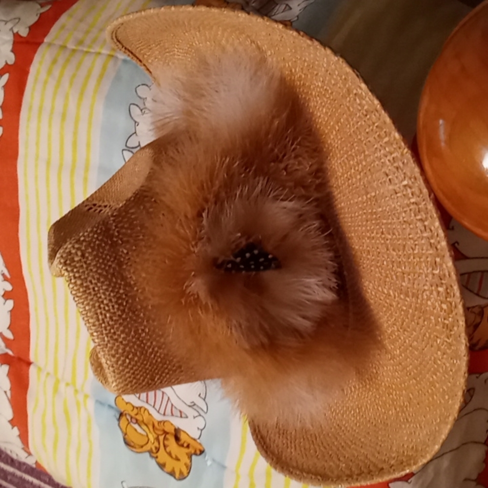 Vintage,Cowboy/Cowgirl Hat from Mexico with Unique Feather Headband - Picture 9 of 11